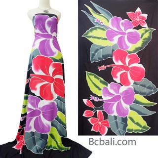 rayon sarongs handpainting three flowers made in bali